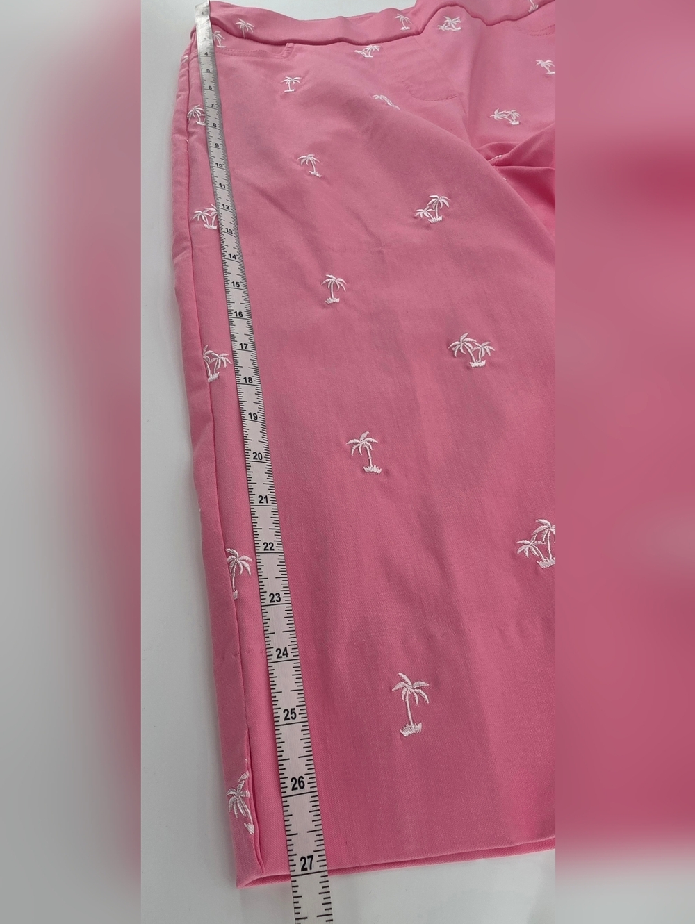 Alfred Dunner Allure Miami Beach Pink Palm Tree Clam Digger Capri Pants Size 6P - Picture 17 of 17